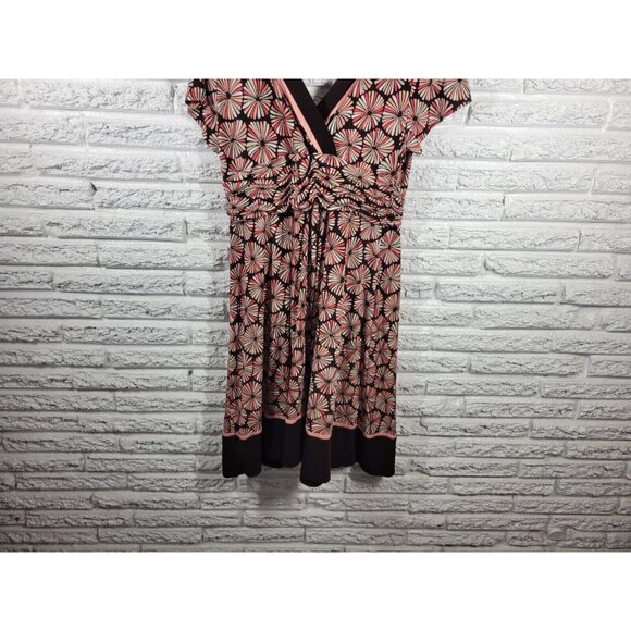 Studio I Womens Dress 18W Plus Sheath Short Sleeve Pink Geometric GEO25E - Picture 8 of 11